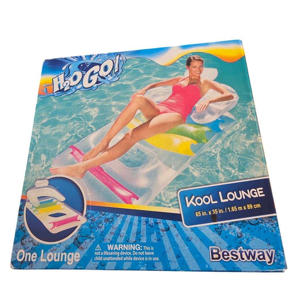 H2O Go! Kool Lounge Pool Float Inflatable Float 65 X 35 Inches NEW